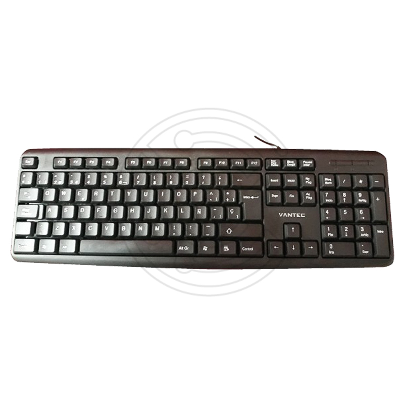 [VT-KD204] TECLADO VANTEC VT-KD204 ALAMBRICO/MULTIMEDIA/NEGRO 