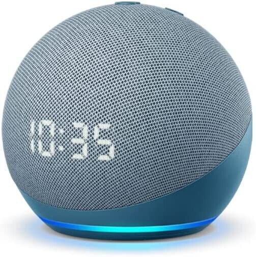PARLANTE SMART AMAZON ECHO DOT 5TA GEN ALEXA CON RELOJ MOD. C4E8S3