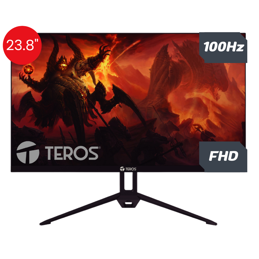 MONITOR TEROS TE-2412S 24" 1920X1080 FHD PLANO GAMING / 100HZ – 1MS / HDMI – VGA