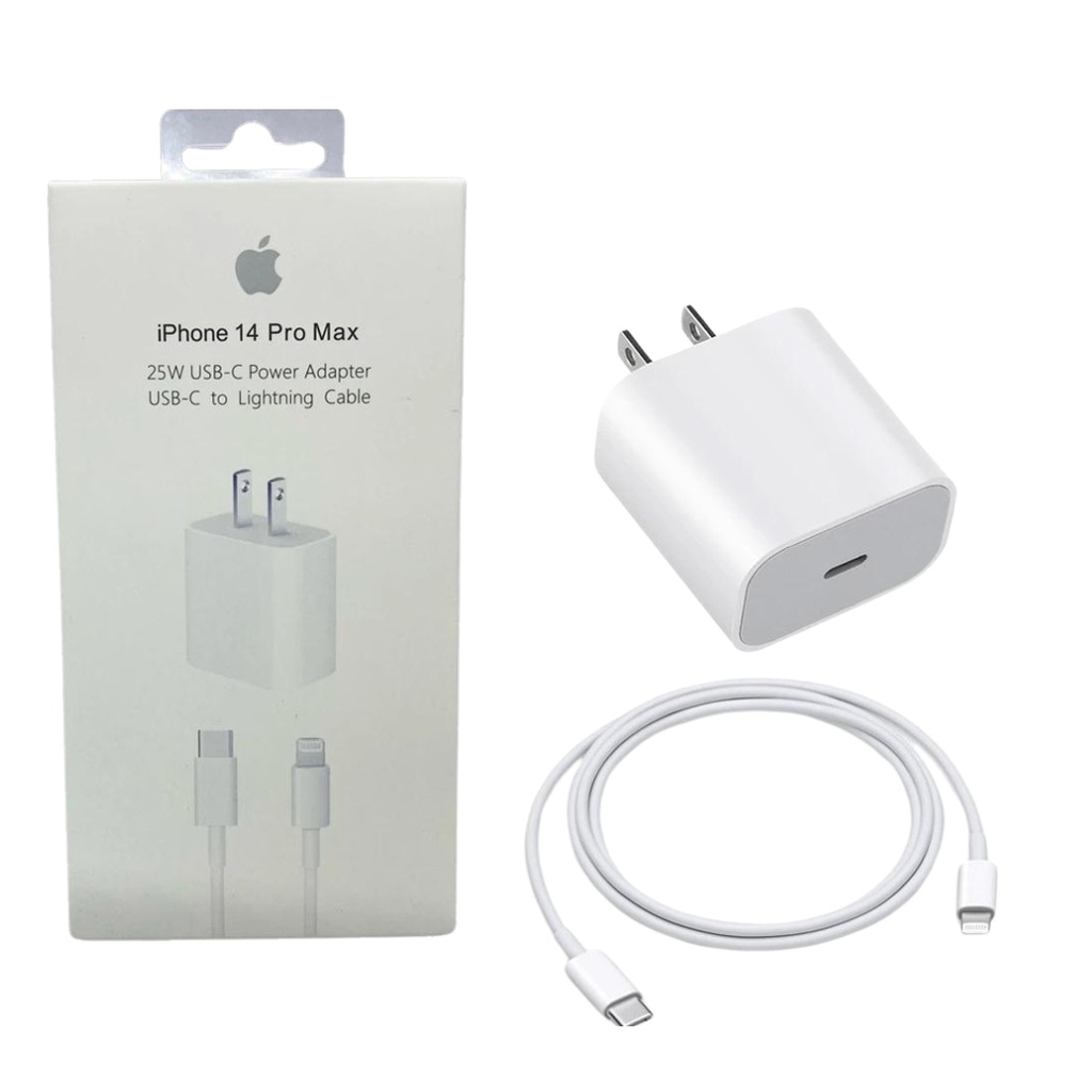 CARGADOR + CABLE IPHONE LIGHTNING A USB-C 25W SEMIORIGINAL