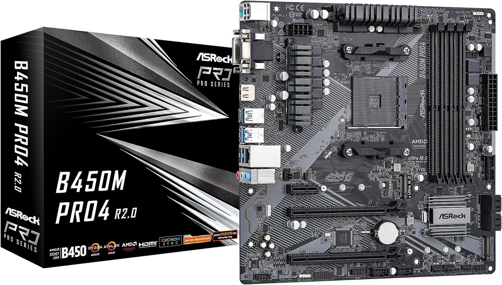 MAIMBOARD ASROCK B450M-PRO AMD SOCKET AM4 