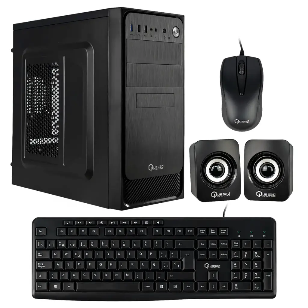 CASE QUASAD COMBO ECU-C5853 TECLADO+PARLANTE+MOUSE COLOR  NEGRO