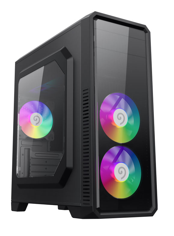 CASE GAMEMAX G561-BK  ECO-ATX TORRE MEDIA 3 VENTILADOR 2 DELANTERO Y 1 TRASERO 