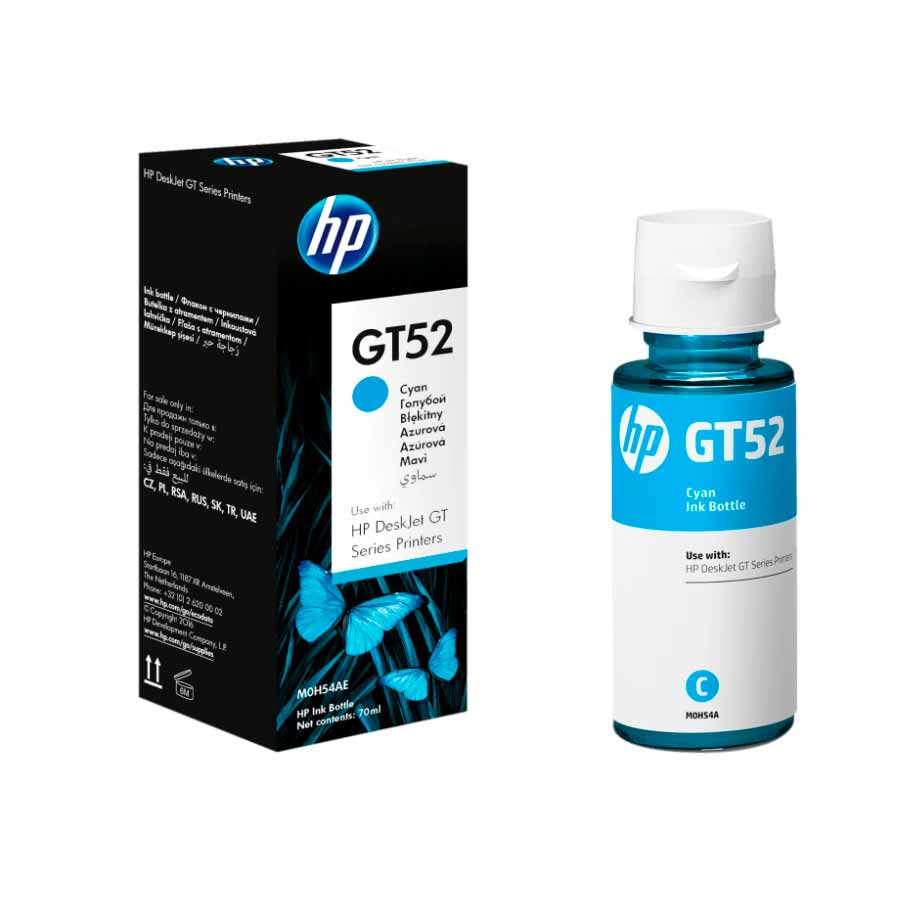 TINTA HP GT52 CYAN ORIGINAL M0H54AL