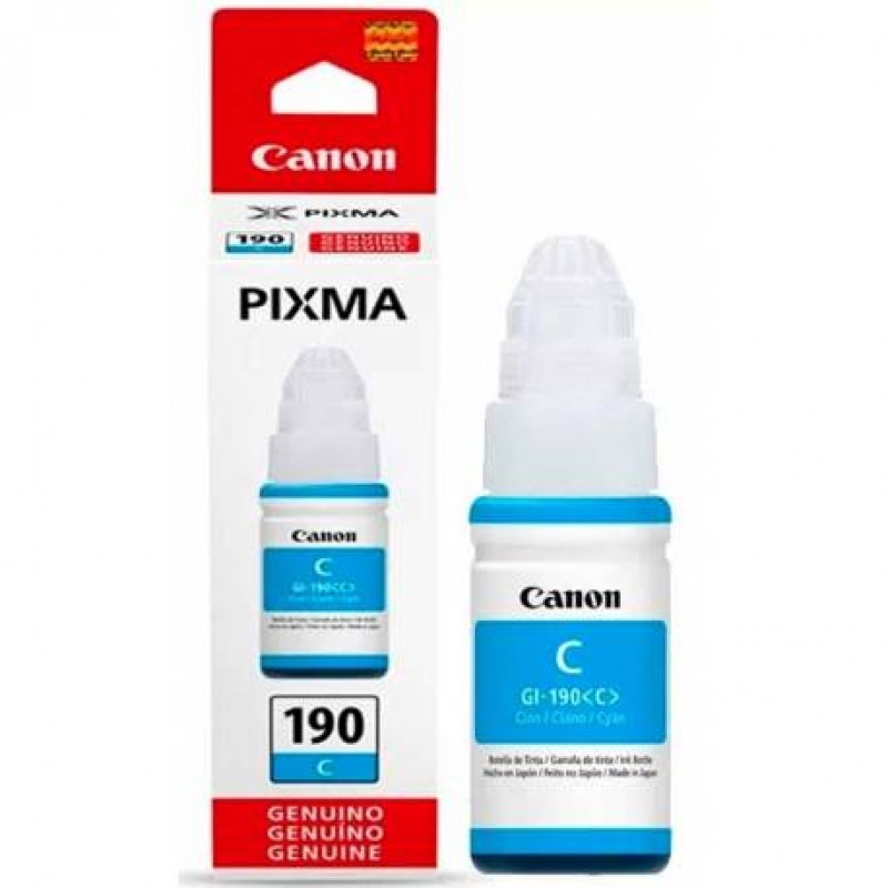 TINTA CANON GI190 CYAN PARA G1100/1110/2100/2101/2110/2111/3100/3101/3102/3110/3111/4100/4101/4110/41111