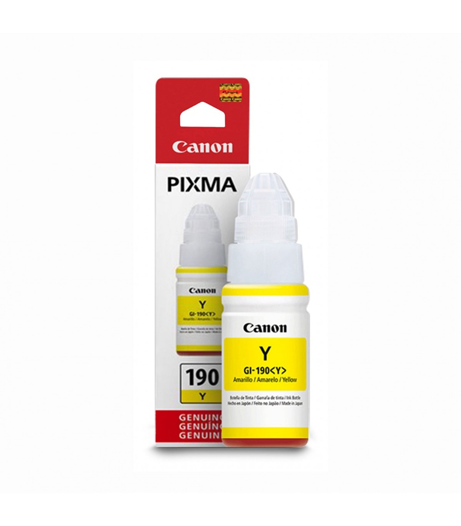 TINTA CANON GI190 YELOW PARA G1100/1110/2100/2101/2110/2111/3100/3101/3102/3110/3111/4100/4101/4110/41111