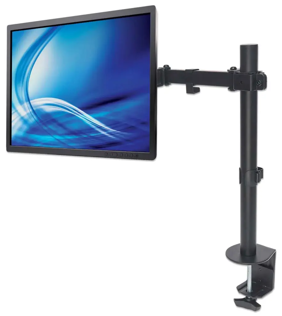SOPORTE DE MONITOR MANHATTAN, 1 LCD, ARTICULADO, BASE FIJA, 13 A 32 PULG, NEGRO SKU: 461542