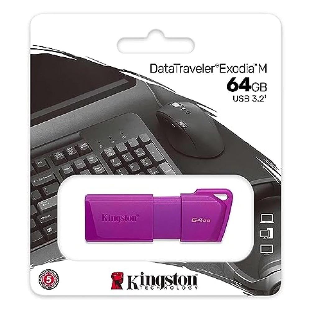 PENDRIVE KINGSTON 64GB EXODIA DTXM NEON PURPLE USB 3.0
