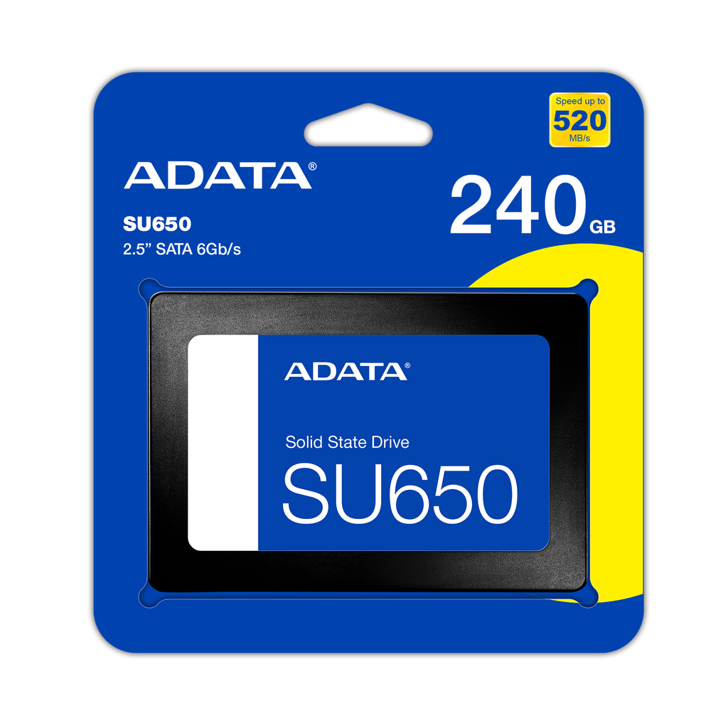 DISCO DE ESTADO SOLIDO ADATA 240GB SU650 2.5" SATA 6GB/S 3D NAND LECTURA 520MB/S ESCRITURA 450MB/S