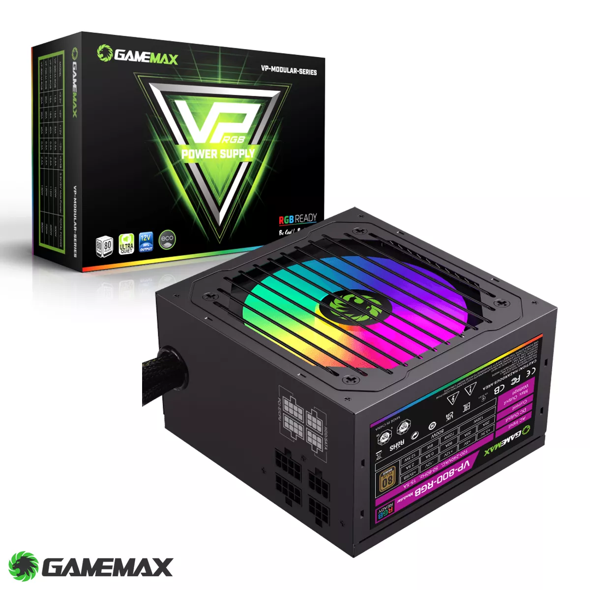 FUENTE DE PODER GAMEMAX VP-800-RGB EFICENCIA 80+ BRONCE