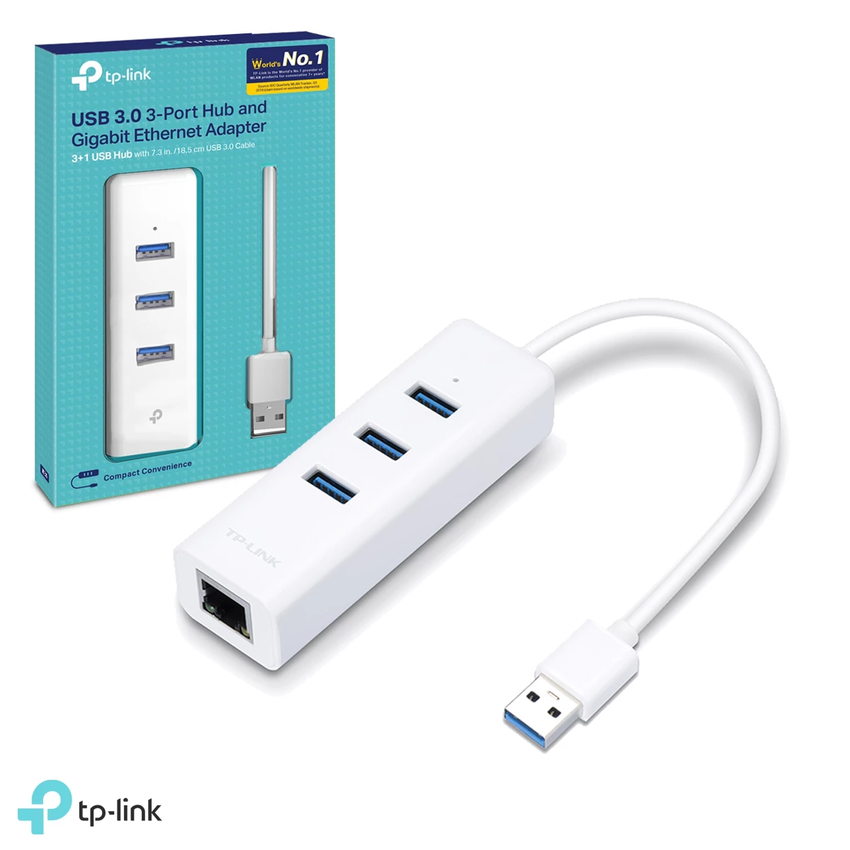 ADAPTADOR DE RED TP-LINK UE330 USB A RJ45 GIGABIT ETHERNET + 3 USB 3.0
