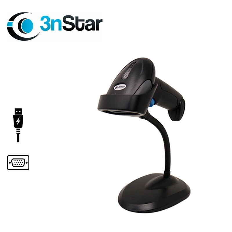 LECTOR CODIGO DE BARRAS 3NSTAR SC050 LASER 1D LECTURA MANUAL, IP54, INCLUYE BASE, USB