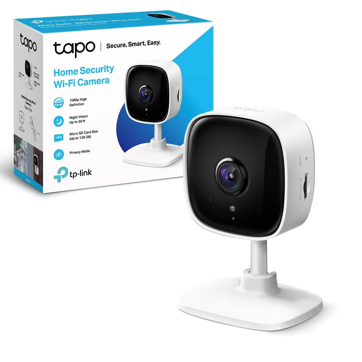 CAMARA DE SEGURIDAD TP-LINK TAPO C100  IP 1080P VISION NOCTURNA IR SONIDO Y ALARMA AUDIO DOBLE VIA, SOPORTA MICRO SD 512GB