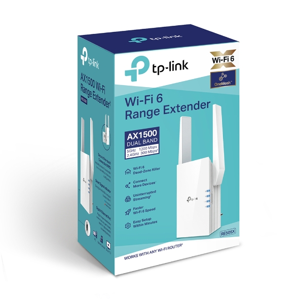 EXTENSOR DE RED TP-LINK RE505X WIFI 6 AX1500 DUAL BAND 1500MBPS