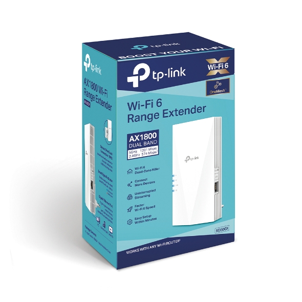 EXTENSOR TP-LINK RE600X WI-FI 6 MESH AX1800 DUAL BAND 1800MBPS