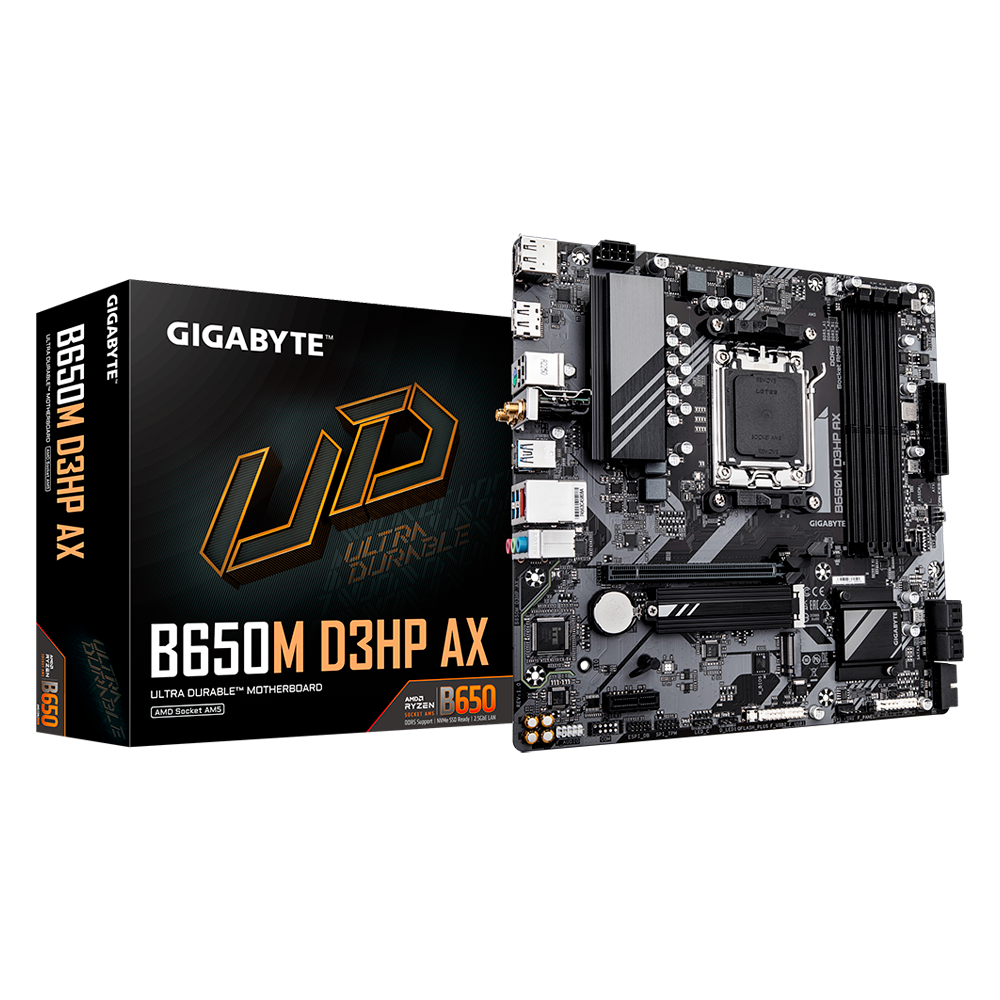 MAIMBOARD GIGABYTE B650M D3HP AX AMD AM5  RYZEN 7000/8000/9000 SERIES PROCES MATX