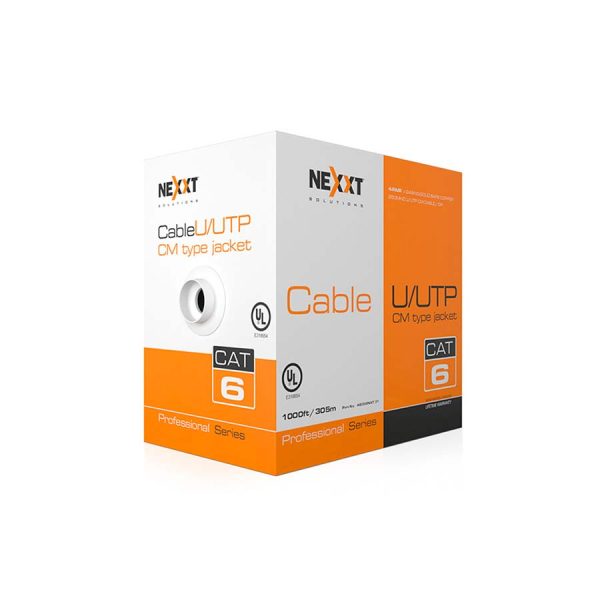 ROLLO DE CABLE UTP NEXXT AB356NXT31 CATEGORIA 6 GRIS 24AWG/100% COBRE 305MT