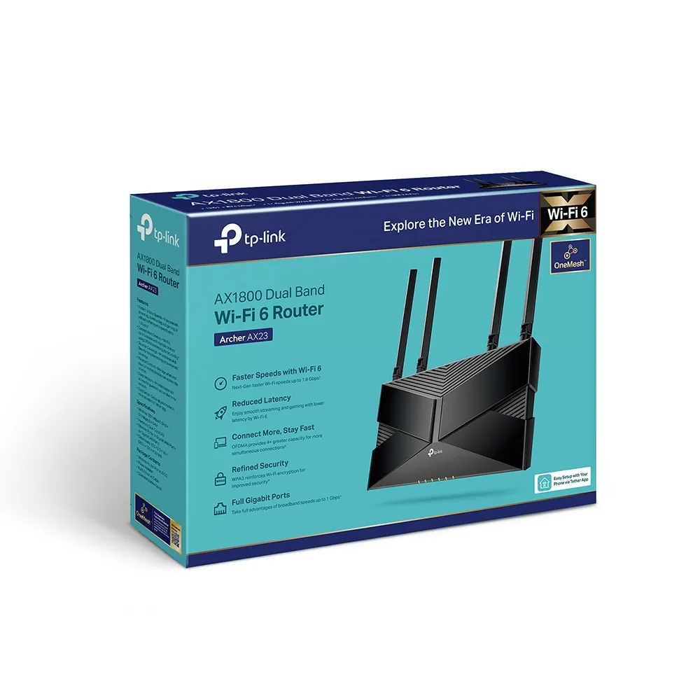ROUTER TP-LINK ARCHER AX23 WIFI 6 AX1800 Mbps 4 PUERTOS GIGABIT 4 ANTENAS