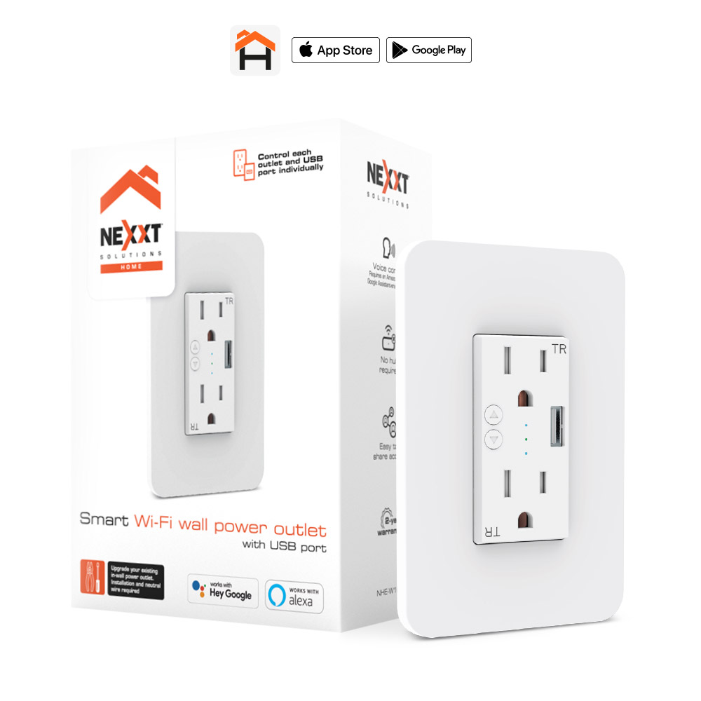 TOMACORRIENTE SMART NEXXT NHE-W100 2 TOMAS 110V Y USB 