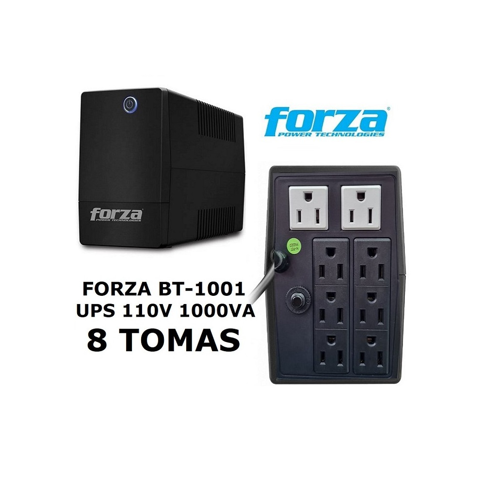 [BT-1001] UPS FORZA BT-1001 INTERACTIVO 1000VA/600W 8 SALIDAS 120V 20 MINUTOS
