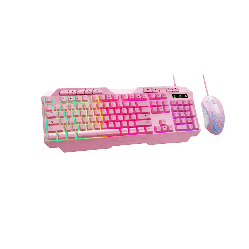 TECLADO + MOUSE XTECH XTK-540S MIRANA GAMER USB COLOR ROSADO 10 TECLAS MULTIMEDIA DE MEMBRANA Y MOUSE 1200 HASTA 3600DPI