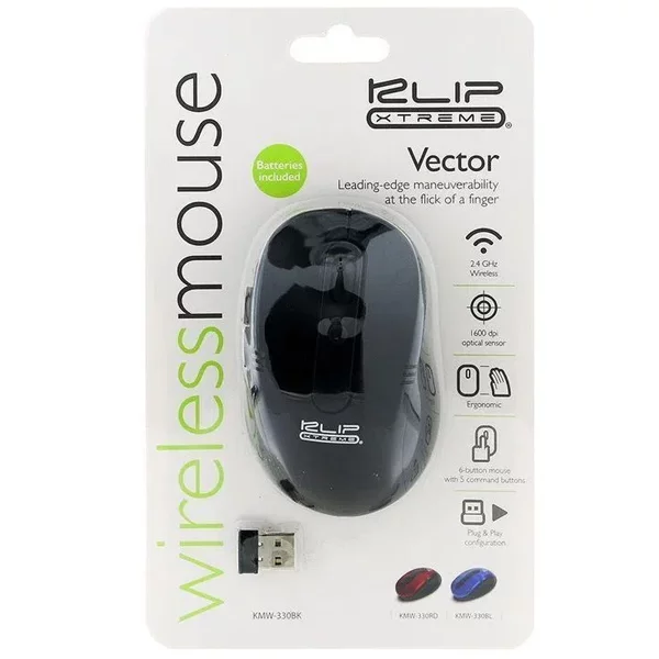 MOUSE KLIP XTREME KMW-330BK VECTOR /ERGONOMICO/ALAMBRICO/NEGRO