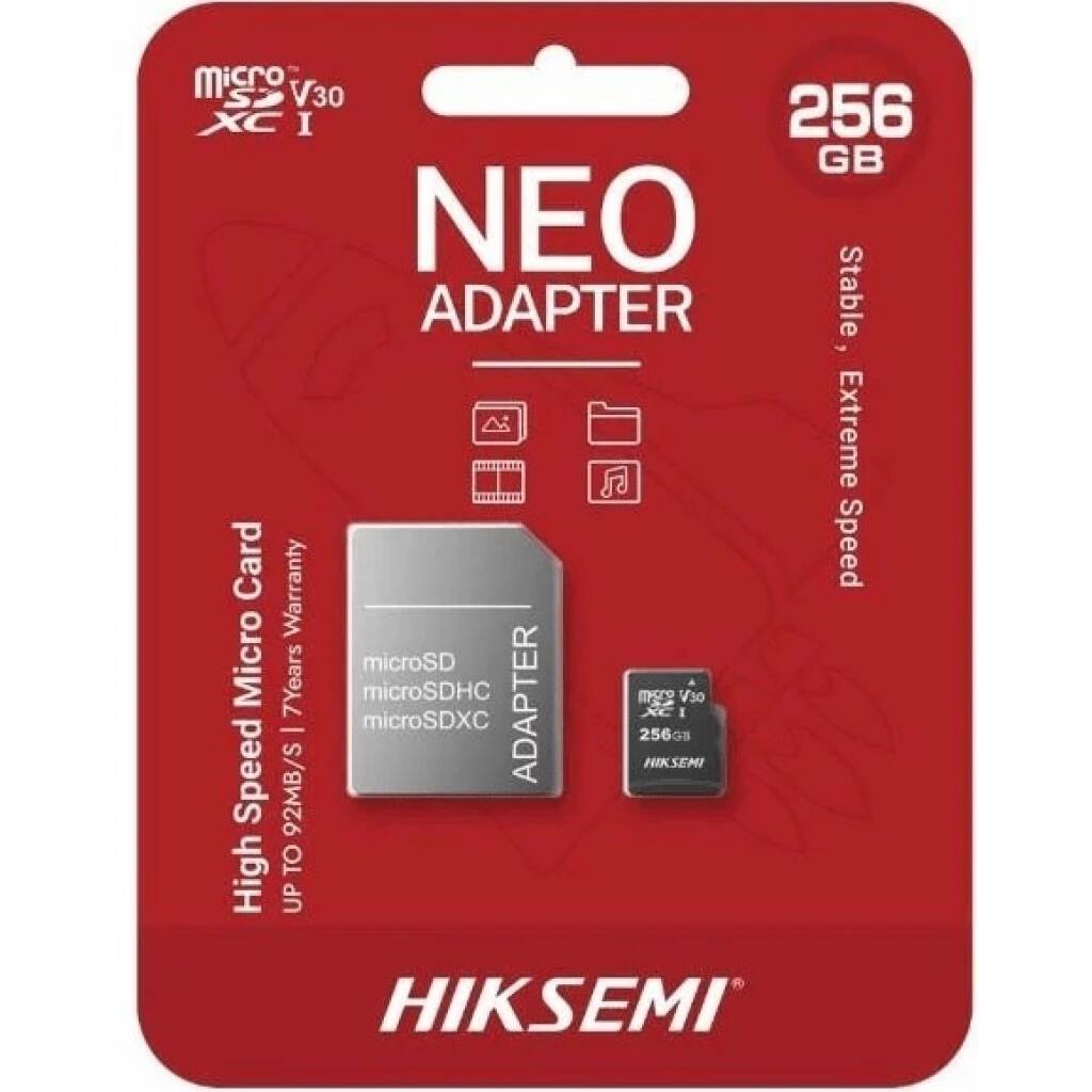 MICRO SD 256 GB HIKSEMI CLASE 10 V30 PARA CCTV