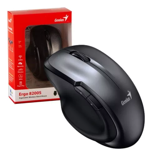 MOUSE GENIUS ERGO 8200S WIRELESS NEGRO/SILENCIOSO /BLUEEYE /2.4GHZ 