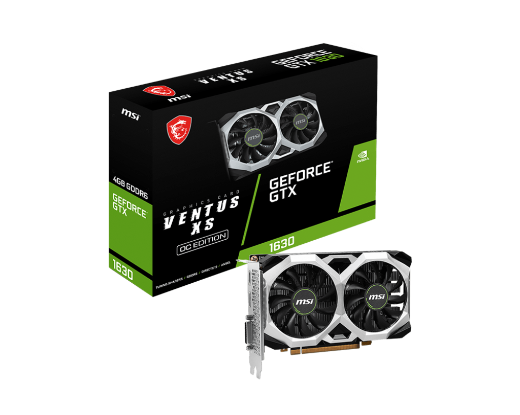 TARJETA DE VIDEO MSI 4GB GTX1630 VENTUS XS DDR6 DUAL FAN 