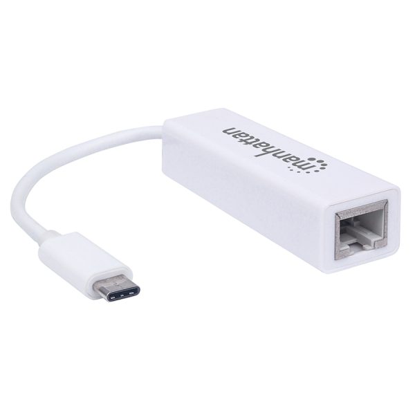 CONVERTIDOR MANHATTAN GIGABIT ETHERNET, USB-C A RJ45, 10/100/1000, BLANCO SKU: 507585