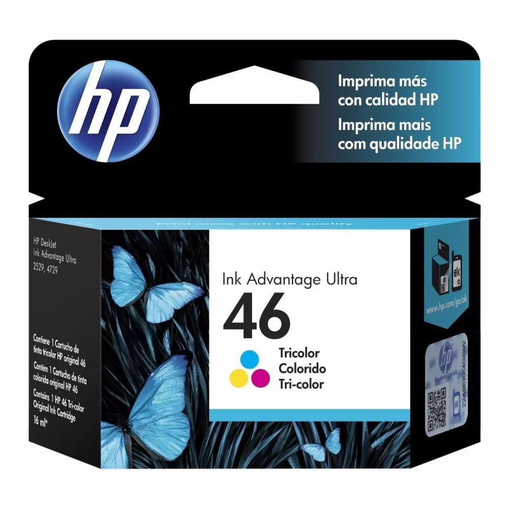 CARTUCHO HP 46 TRICOLOR PARA AIO 4279/2029/2529/2020/2520 750 PAG CZ638AL