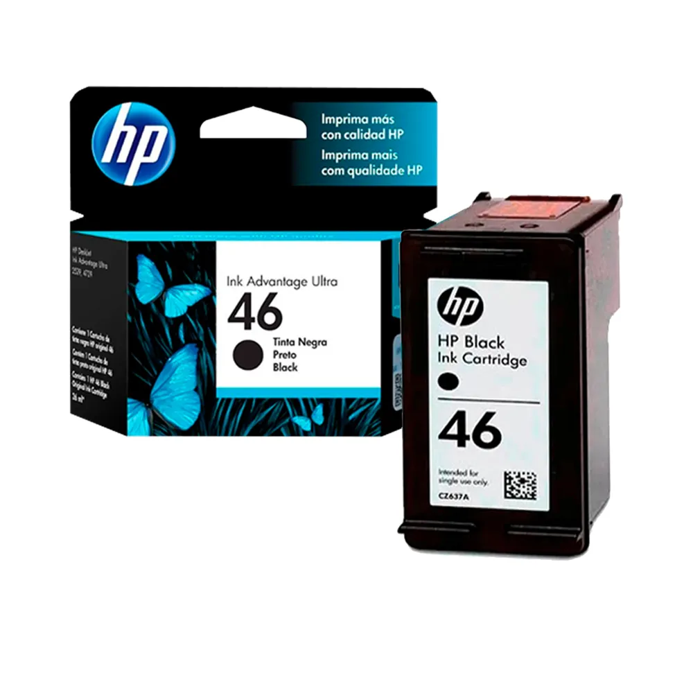 CARTUCHO HP 46 NEGRO PARA AIO 4729/2029/2020/2529/2520 1500 PAG CZ637AL