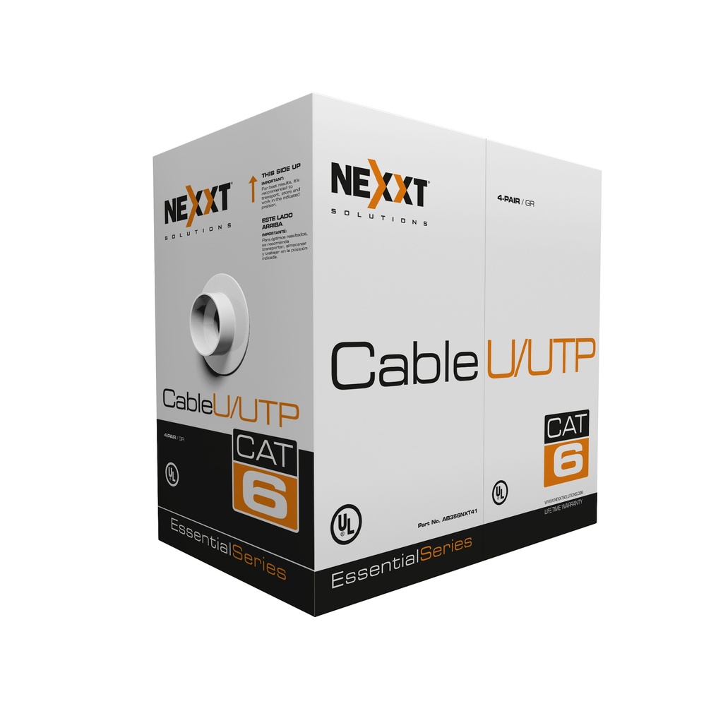 CABLE UTP NEXXT CATEGORIA 6 GRIS 24AWG/100% COBRE INTERIOR POR METRO