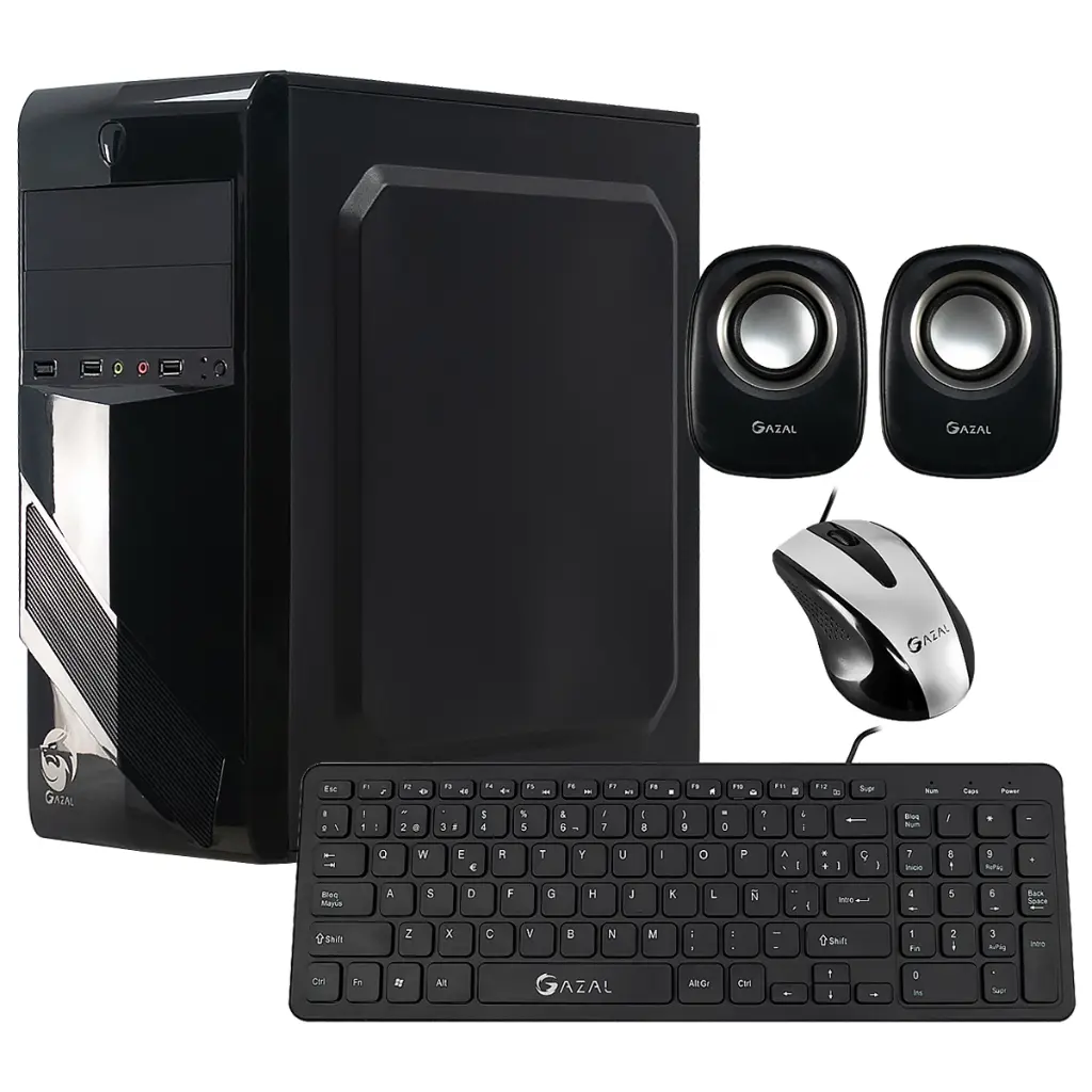 CASE GAZAL COMBO 704 TECLADO+MOUSE + PARLANTE + FUENTE DE PODER 850W BLACK