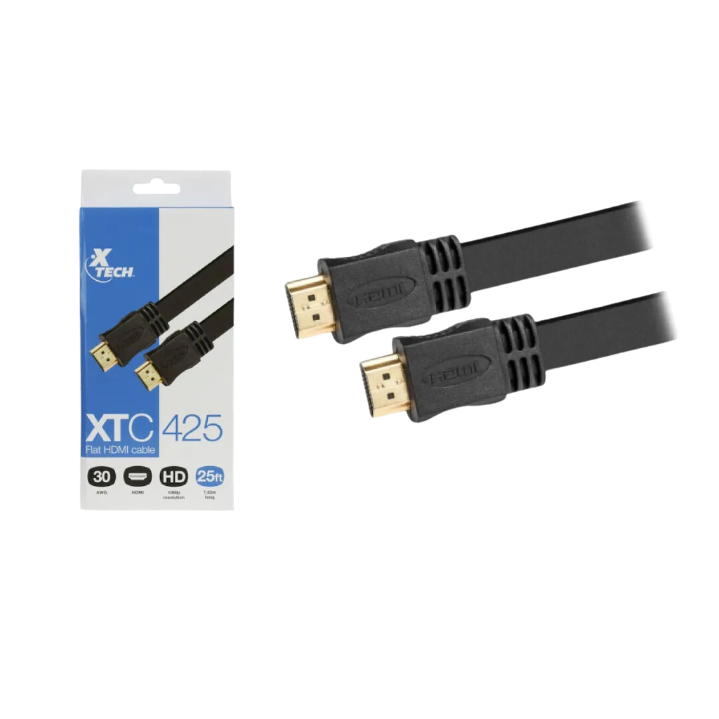 CABLE HDMI XTECH XTC-425 25 FT (7.62 M) MACHO A MACHO COLOR NEGRO PLANO