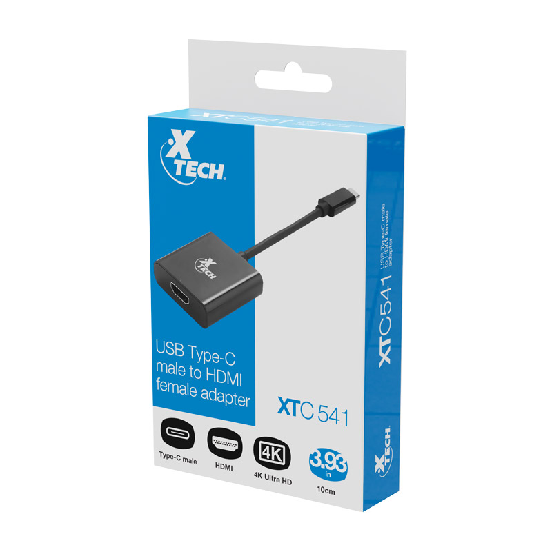 ADAPTADOR XTECH XTC-541 USB-C MACHO A HDMI HEMBRA 