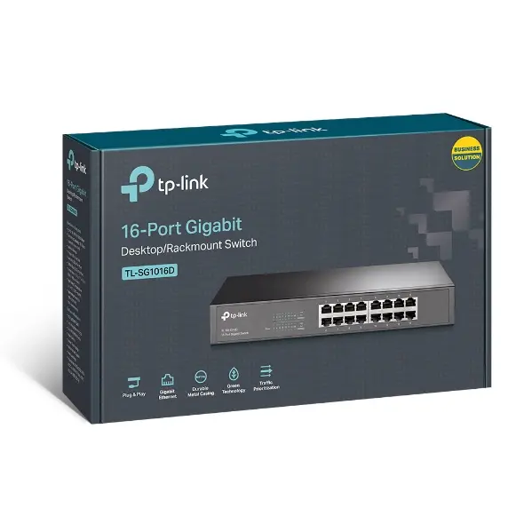 SWITCH TP-LINK TL-SG1016D 16 PUERTOS 10/100/1000 METALICO
