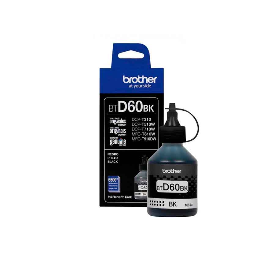 TINTA BROTHER NEGRA BTD60BK T310/T510W/T710W/T810W/T520W/T420W/T720DW/T920DW 7.500 PAGINA