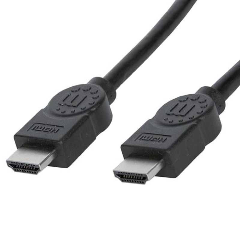 CABLE HDMI MANHATTAN 5M DOBLE BLINDAJE, M-M, 30AWG, 4K 30HZ, NEGRO