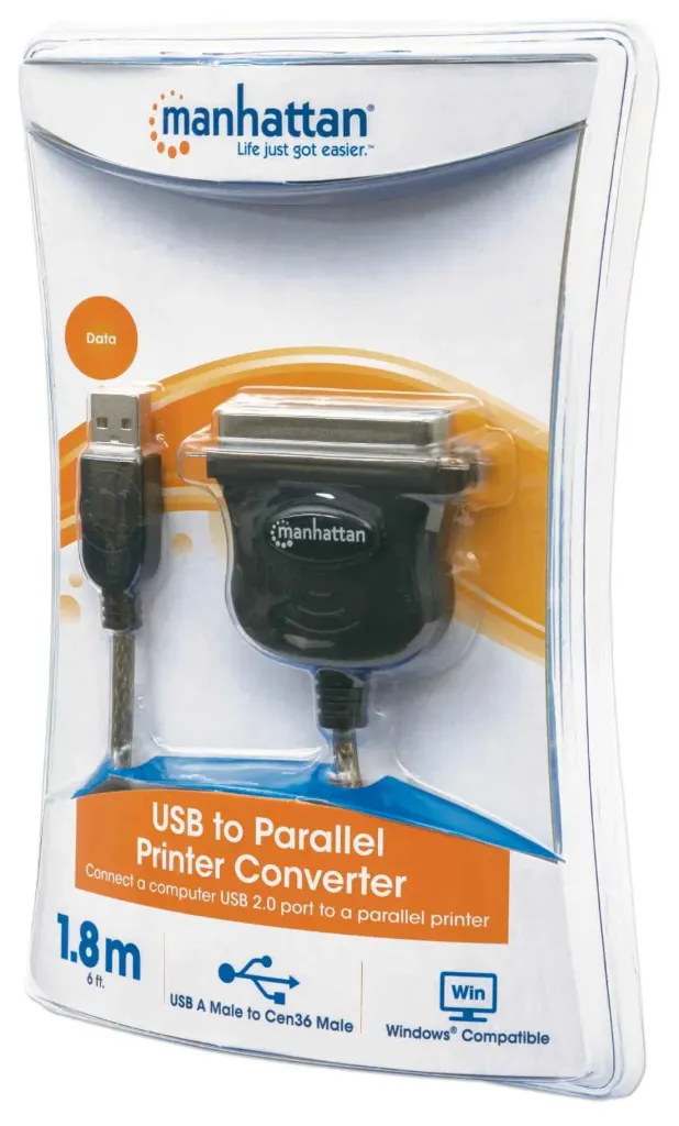 CONVERTIDOR MANHATTAN USB 2.0 A PARALELO CENTRONICS 36 NEGRO SKU: 317474