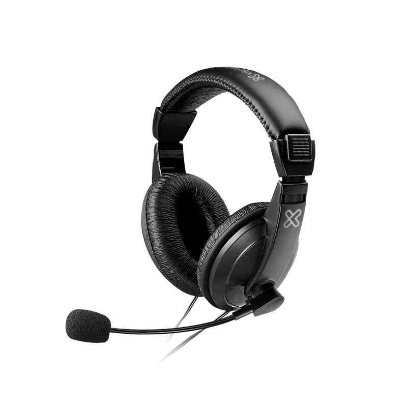 AUDIFONO + MICROFONO KLIP XTREME KSH-301 2 PLUG 3.5+ CONTROLADOR DE VOLUMEN NEGRO