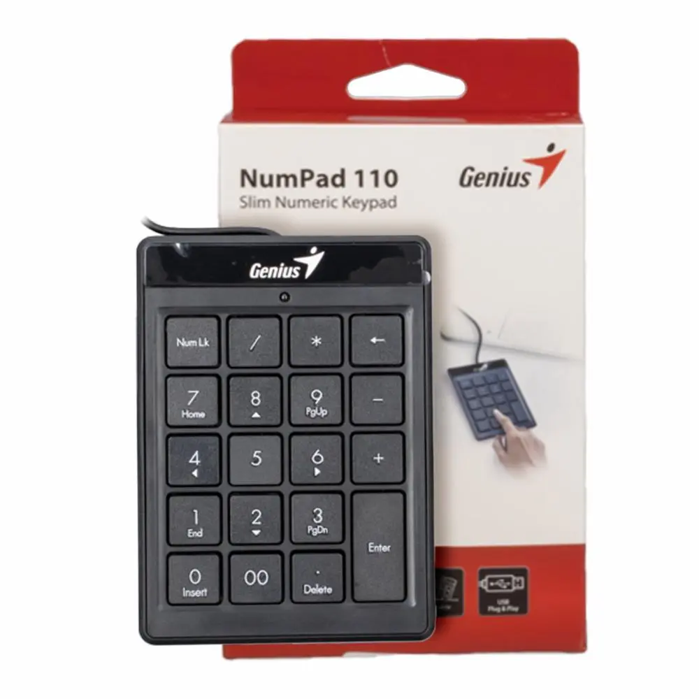 TECLADO GENIUS NUMERICO NUMPAD 110 USB /ULTRADELGADO /WIN 8/10 /MAC OS 10 COLOR NEGRO