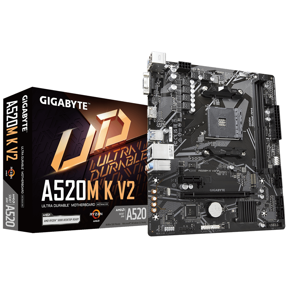 MAIMBOARD GIGABYTE A520M K V2 AMD AM4 RYZEN 3000/4000/4000-G/5000/5000 G 2DDR4
