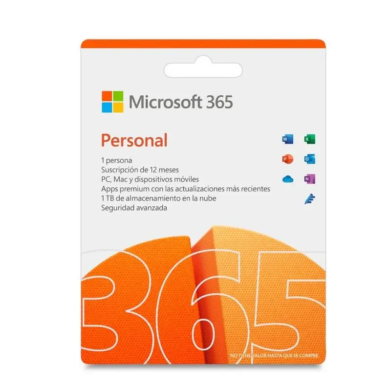 LICENCIA MICROSOFT OFFICE 365 PLUS 1 AÑO (CORREO PERSONAL) 5 DISPOSITIVO 1TB ONEDRIVE