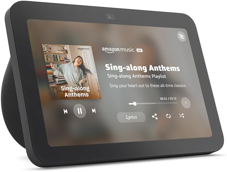 PANTALLA AMAZON ECHO SHOW 8" HD PANTALLA INTELIGENTE+ALEXA/CAMARA 13MP/ 3RA GEN/ CON AUDIO ESPECIAL