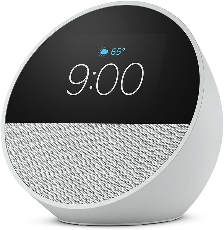 [BV84J9BLANCO] PARLANTE SMART ECHO SPOT AMAZON ALEXA CON RELOJ/ PANTALLA TACTIL 2.8" MODELO: BV84J9 (Blanco)