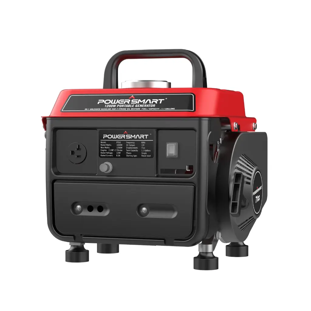 GENERADOR DE ENERGIA POWER SMART PS50 POTENCIA NOMINAL 1200W 2 TIEMPOS Y 900W POTENCIA EN FUNCIONAMIENTO/ 1.1 TANQUE DE COMBUSTIBLE