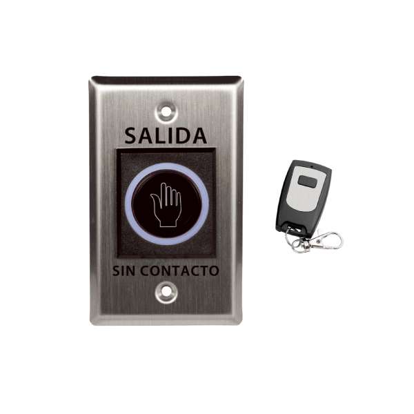 BOTON DE SALIDA ZKTECO ZK-TLEB102-R DON`T TOUCH CON CONTROL REMOTO