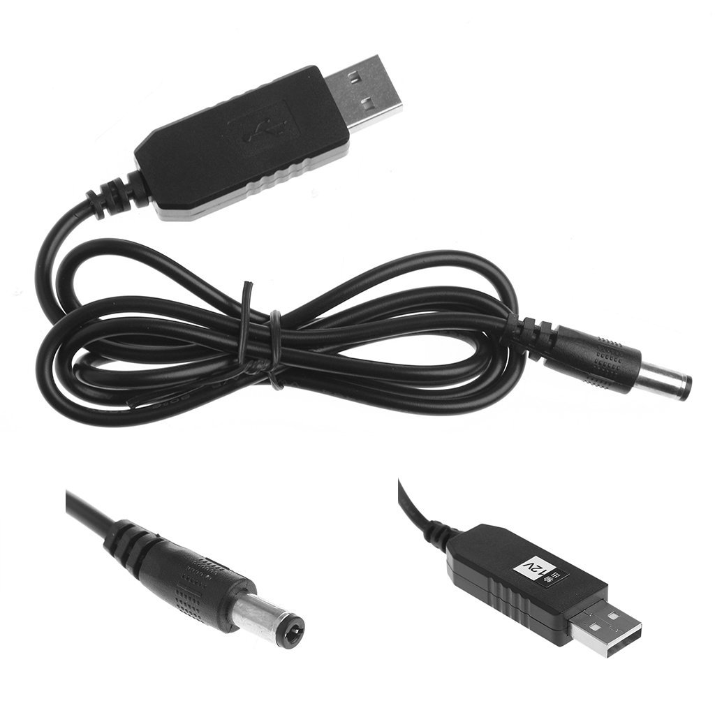 CABLE USB-A CONVERTIDOR DC 5V A DC 12V PARA ROUTER DE 1 Y 2 A 1M (FUNDA)