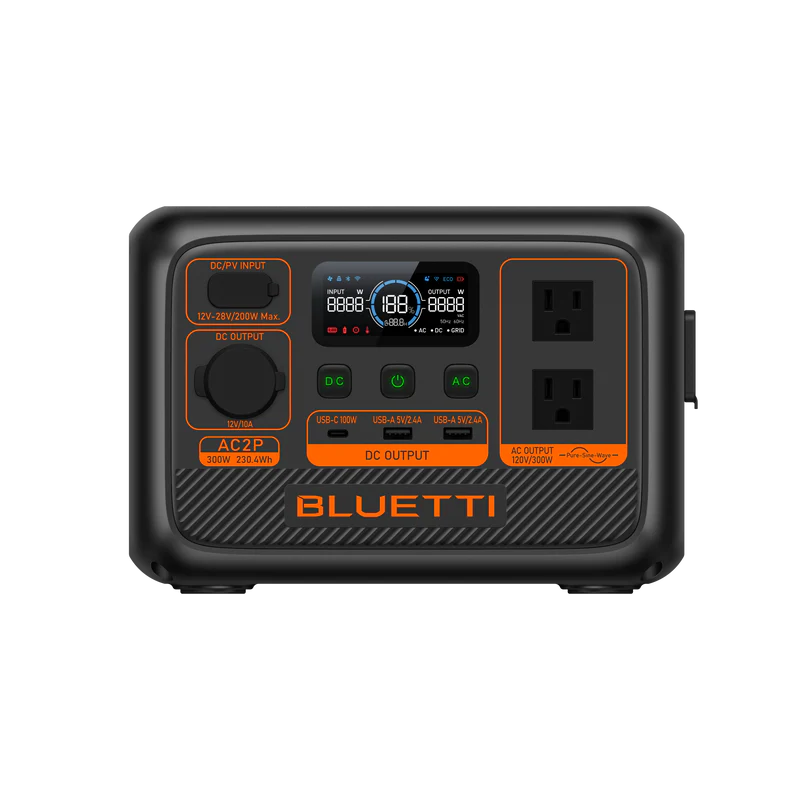 ESTACION DE ENERGIA PORTATIL BLUETTI AC2P CAPACIDAD 300W /230.4WH/ BATERIA LiFePO4